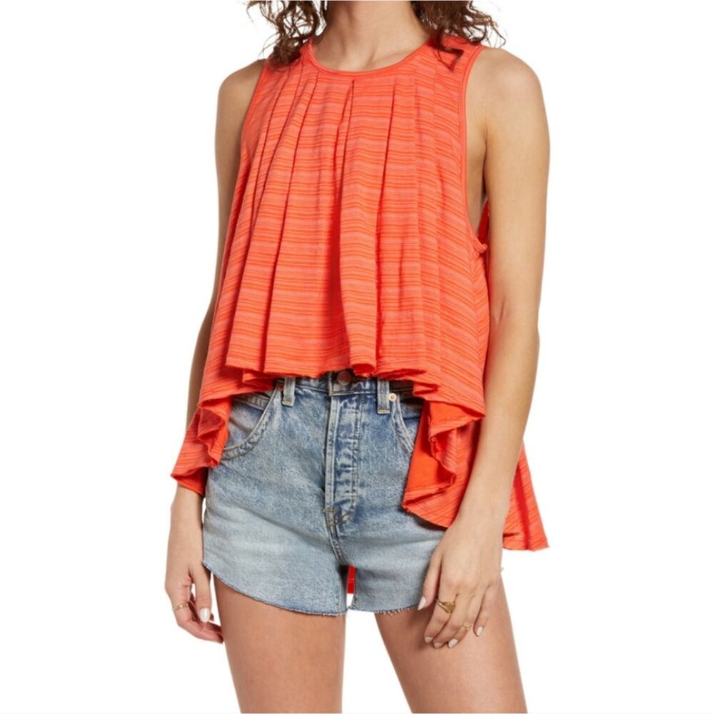Free People Turn It Up Swing Top Scarlet Ibis Combo NWT - size small